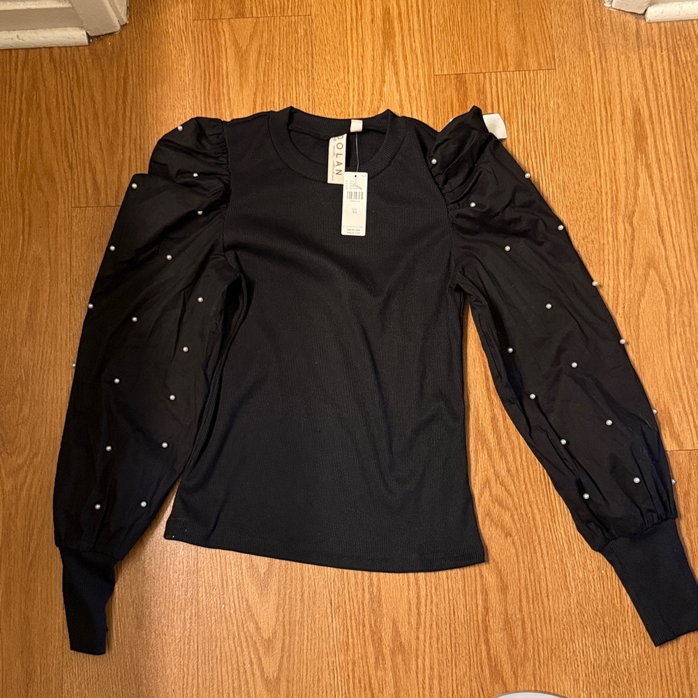 Dolan Black Ribbed Top